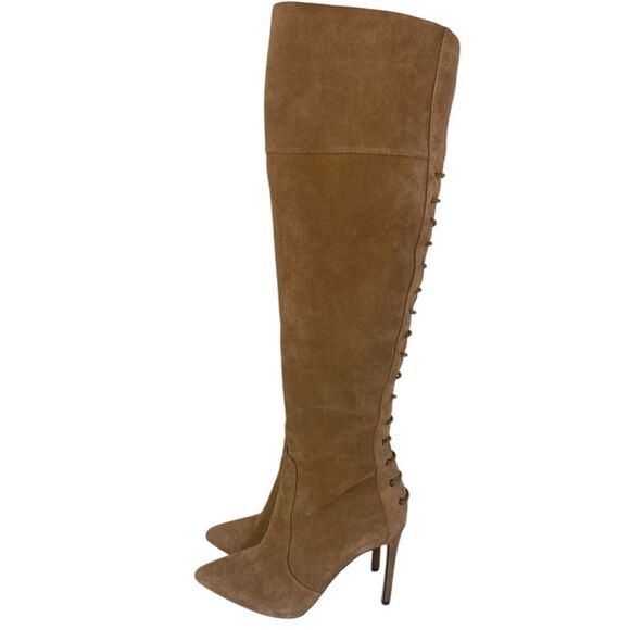 Brown Suede Over-the-Knee Boots 9 Jessica Simpson camel colored heeled - Picture 1 of 8